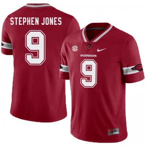 Men's Arkansas Razorbacks John Stephen Jones #9 Alternate Stitched Cardinal Jerseys 854955-427