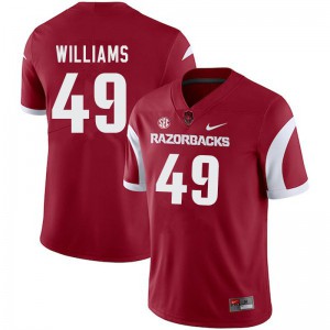 Men Arkansas Razorbacks McKinley Williams #49 Cardinal Football Jersey 248117-735