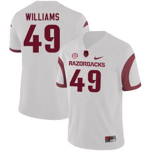 Mens Arkansas Razorbacks McKinley Williams #49 White Official Jerseys 136678-208
