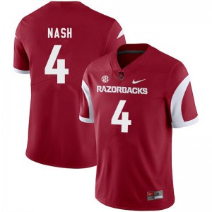 Mens Arkansas Razorbacks Shamar Nash #4 Player Cardinal Jersey 240343-567