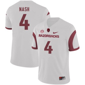 Men Arkansas Razorbacks Shamar Nash #4 College White Jerseys 318938-440