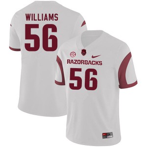 Mens Arkansas Razorbacks Zach Williams #56 Alumni White Jersey 581214-510