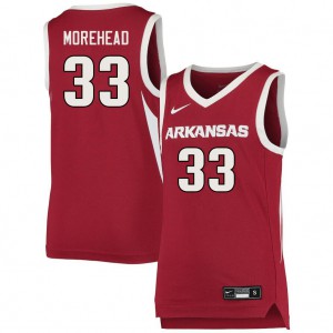 Men's Arkansas Razorbacks Bryson Morehead #33 Cardinal Basketball Jersey 181404-605