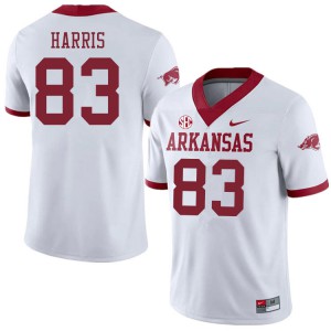 Men's Arkansas Razorbacks Chris Harris #83 Alternate White College Jerseys 368703-552