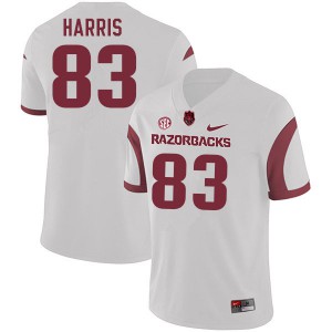 Men Arkansas Razorbacks Chris Harris #83 Football White Jersey 546490-255