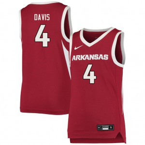 Men's Arkansas Razorbacks Davonte Davis #4 Cardinal High School Jerseys 829981-367