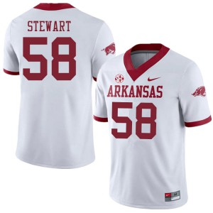 Men's Arkansas Razorbacks Jashaud Stewart #58 Alternate White Stitched Jerseys 652110-872