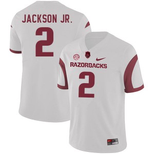 Men Arkansas Razorbacks Ketron Jackson Jr. #2 College White Jerseys 399017-137