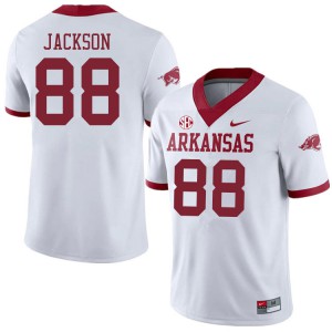 Men Arkansas Razorbacks Koilan Jackson #88 Alternate White Stitch Jerseys 355115-862