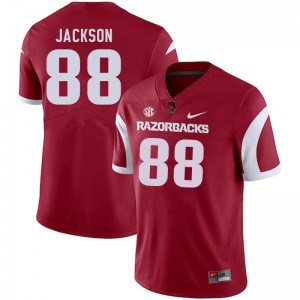 Men Arkansas Razorbacks Koilan Jackson #88 Stitch Cardinal Jerseys 605658-205