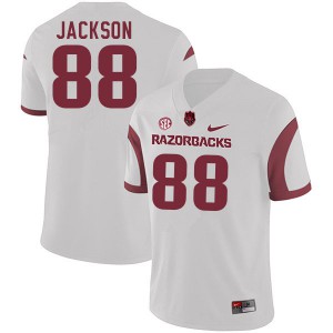 Mens Arkansas Razorbacks Koilan Jackson #88 White Stitched Jersey 856811-138