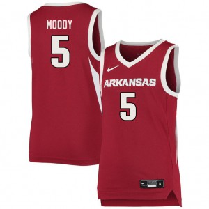 Men Arkansas Razorbacks Moses Moody #5 University Cardinal Jersey 260560-949