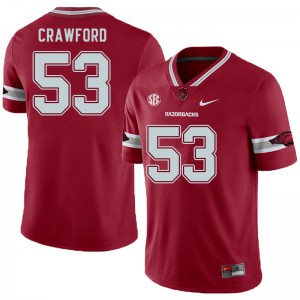 Men's Arkansas Razorbacks Ty'Kieast Crawford #53 Alternate College Cardinal Jerseys 503387-225