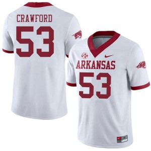 Mens Arkansas Razorbacks Ty'Kieast Crawford #53 Alternate White Stitched Jersey 317147-749