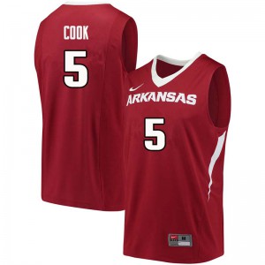Men's Arkansas Razorbacks Arlando Cook #5 Cardinal University Jersey 429102-471