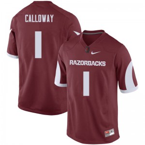 Men's Arkansas Razorbacks Chevin Calloway #1 Cardinal Stitched Jersey 297847-407