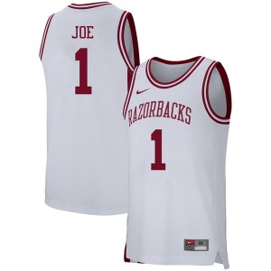 Men's Arkansas Razorbacks Isaiah Joe #1 White Basketball Jersey 766662-144