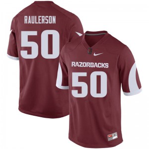 Men's Arkansas Razorbacks Jake Raulerson #50 College Cardinal Jersey 575011-803