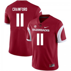 Men's Arkansas Razorbacks Jaqualyn Crawford #11 Player Cardinal Jersey 498512-324