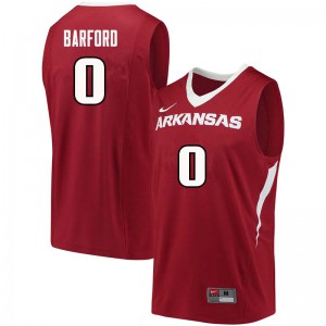 Men Arkansas Razorbacks Jaylen Barford #0 High School Cardinal Jerseys 504336-345