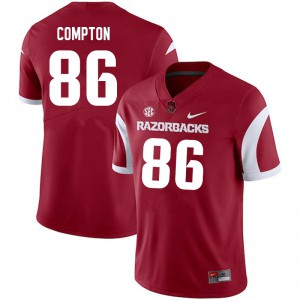 Men Arkansas Razorbacks Kevin Compton #86 Player Cardinal Jerseys 396299-382