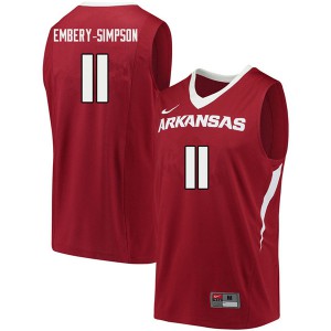 Mens Arkansas Razorbacks Keyshawn Embery-Simpson #11 NCAA Cardinal Jersey 991961-181