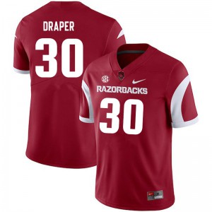 Men Arkansas Razorbacks Levi Draper #30 Cardinal Player Jersey 235097-357