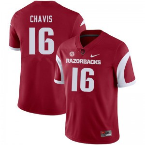 Men Arkansas Razorbacks Malik Chavis #16 Cardinal College Jersey 562228-790