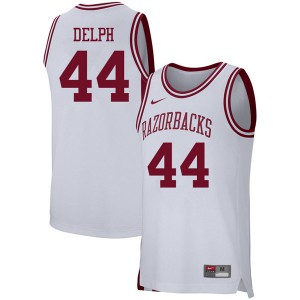 Mens Arkansas Razorbacks Marvin Delph #44 White Basketball Jersey 841777-848