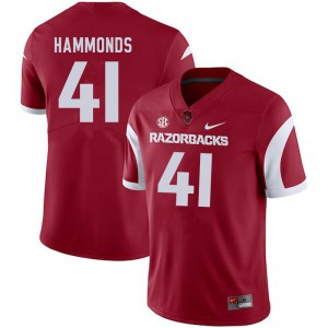 Mens Arkansas Razorbacks T.J. Hammonds #41 University Cardinal Jersey 685716-950