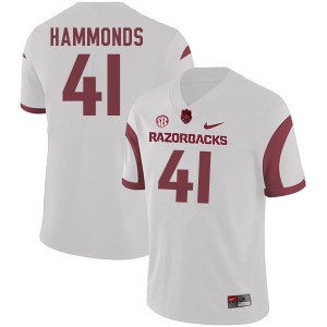 Men Arkansas Razorbacks T.J. Hammonds #41 Football White Jerseys 216493-775