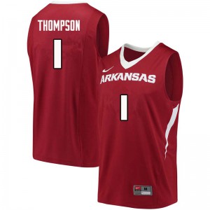 Men's Arkansas Razorbacks Trey Thompson #1 Cardinal Stitch Jerseys 464430-855