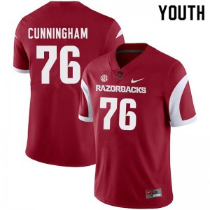 Youth Arkansas Razorbacks Myron Cunningham #76 Cardinal High School Jerseys 115199-158