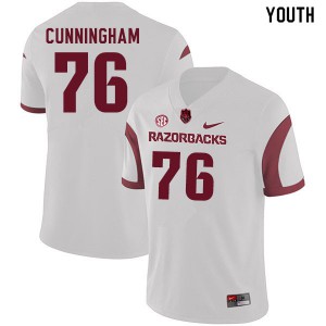 Youth Arkansas Razorbacks Myron Cunningham #76 White Player Jerseys 794873-164
