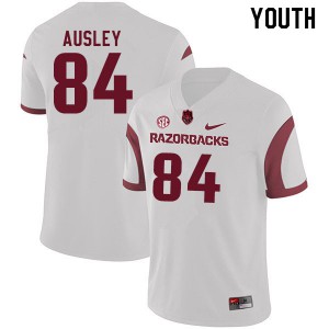 Youth Arkansas Razorbacks Peyton Ausley #84 White College Jersey 982094-966