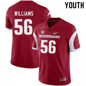 Youth Arkansas Razorbacks Zach Williams #56 College Cardinal Jerseys 326524-374