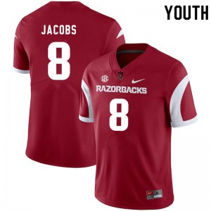 Youth Arkansas Razorbacks Jerry Jacobs #8 Cardinal Alumni Jerseys 472333-164