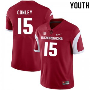 Youth Arkansas Razorbacks Jon Conley #15 University Cardinal Jerseys 552594-142