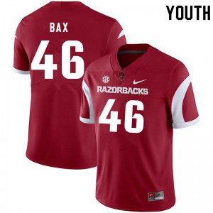 Youth Arkansas Razorbacks Nathan Bax #46 Cardinal Football Jersey 484615-709