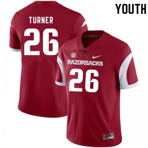 Youth Arkansas Razorbacks Reid Turner #26 Cardinal Football Jersey 103714-107