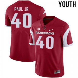 Youth Arkansas Razorbacks Chris Paul Jr. #40 Cardinal Alumni Jerseys 718554-773