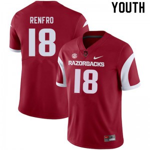 Youth Arkansas Razorbacks Kade Renfro #18 Alumni Cardinal Jersey 929303-284