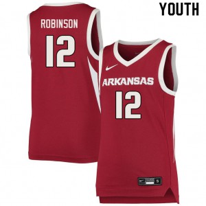 Youth Arkansas Razorbacks Khalen Robinson #12 University Cardinal Jersey 951157-654