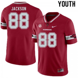 Youth Arkansas Razorbacks Koilan Jackson #88 Alternate Cardinal Player Jersey 994771-271