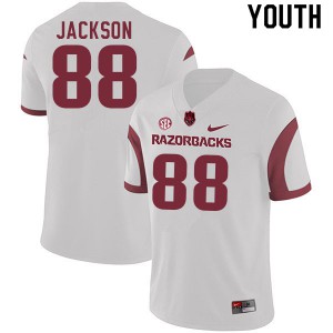 Youth Arkansas Razorbacks Koilan Jackson #88 White Player Jerseys 565885-436