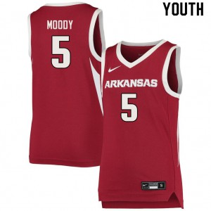 Youth Arkansas Razorbacks Moses Moody #5 Cardinal High School Jerseys 968585-460