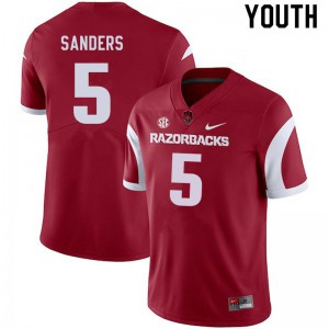 Youth Arkansas Razorbacks Raheim Sanders #5 Cardinal NCAA Jerseys 824434-444