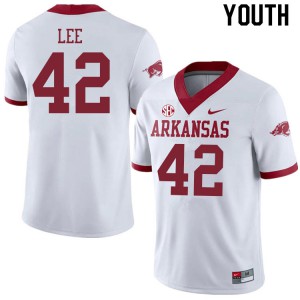Youth Arkansas Razorbacks Zach Lee #42 Alternate Official White Jersey 569679-350
