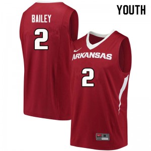 Youth Arkansas Razorbacks Adrio Bailey #2 High School Cardinal Jersey 379463-228