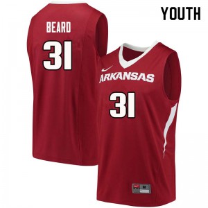 Youth Arkansas Razorbacks Anton Beard #31 Basketball Cardinal Jerseys 683064-305